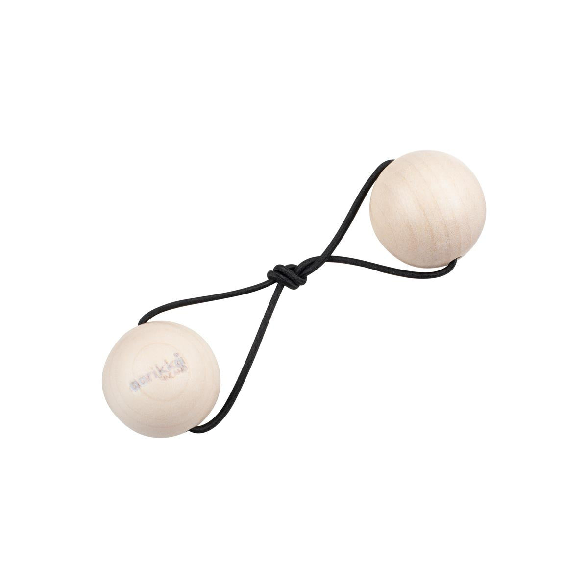Pom pom hair band, varnished wood