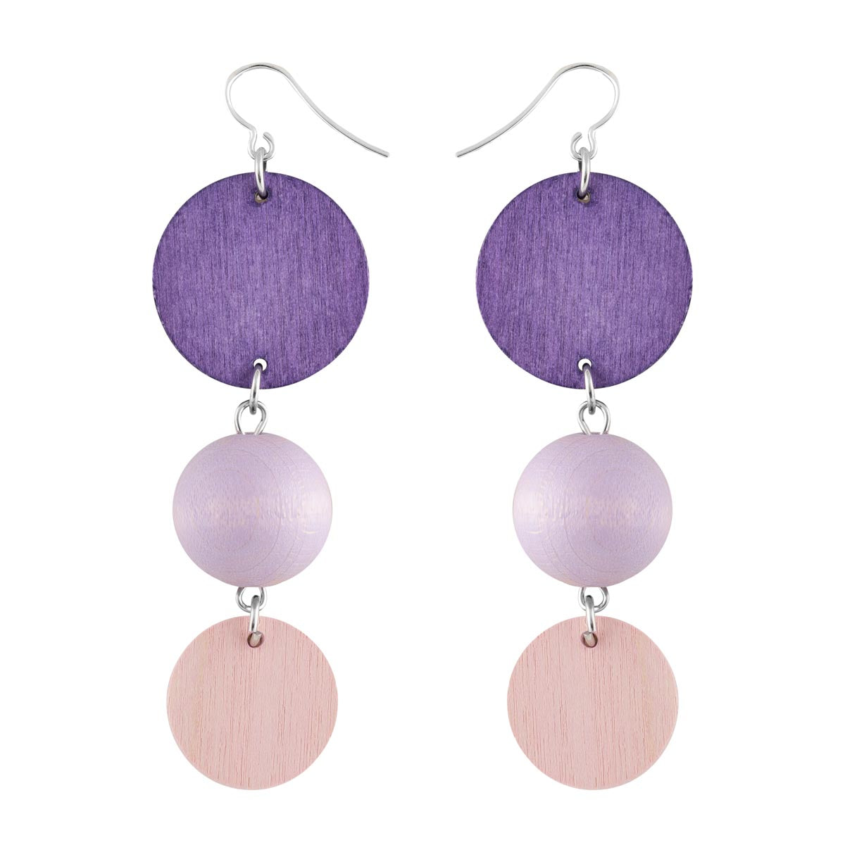 Apollo earrings, shades of purple