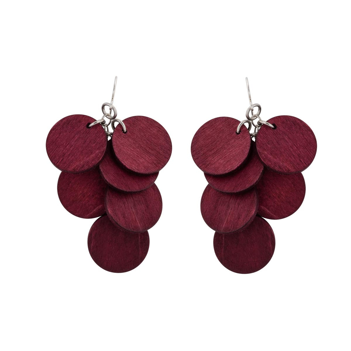Juolukka earrings, plum red