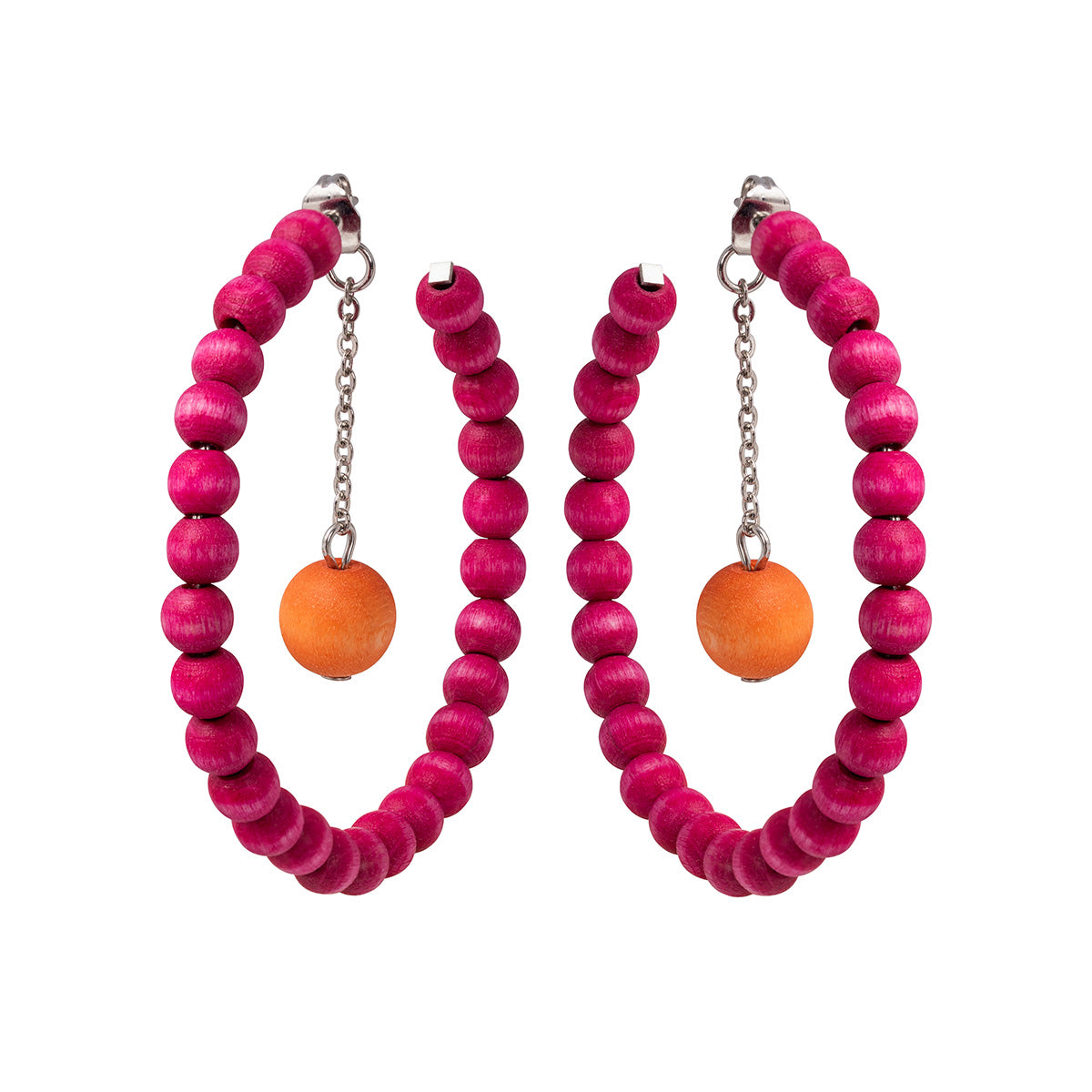 Sohvi earrings, pink and orange
