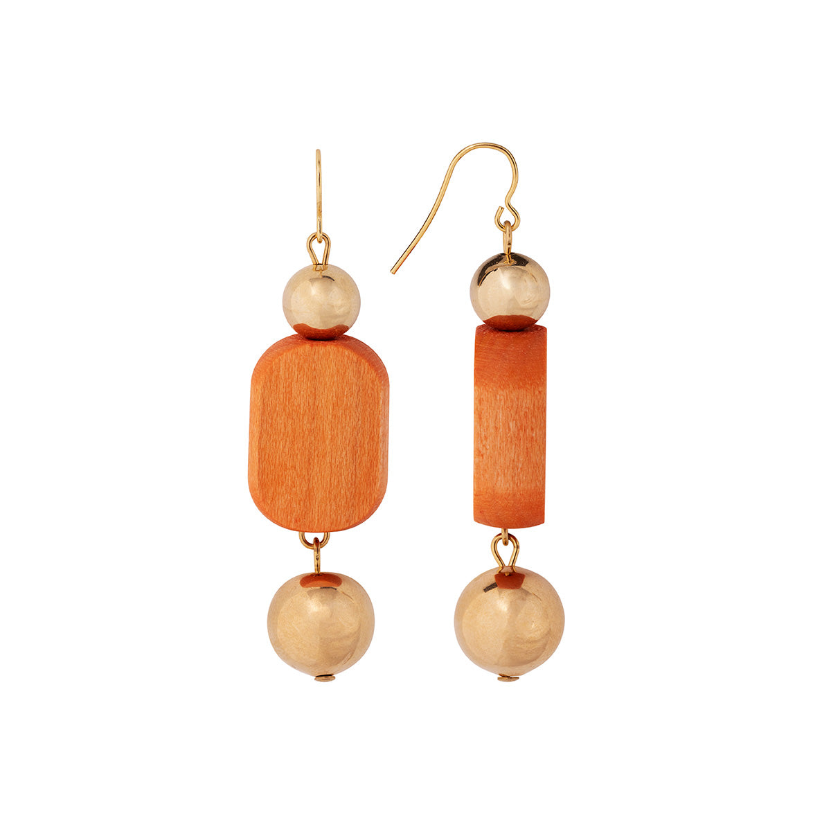 Saimi earrings, orange and gold