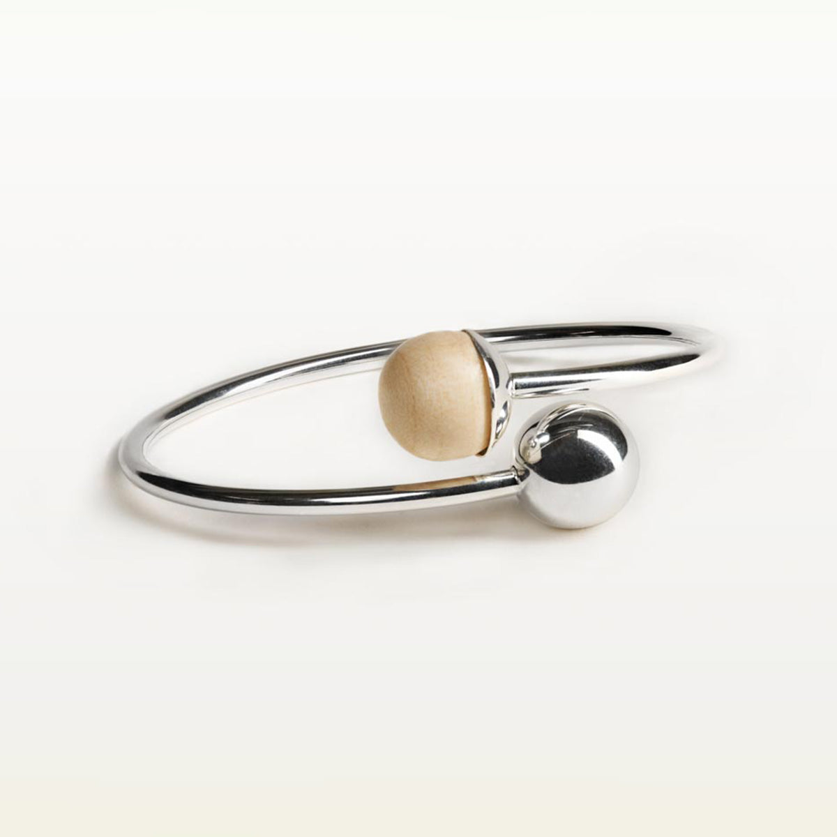 Wood Passion bracelet, varnished wood and silver