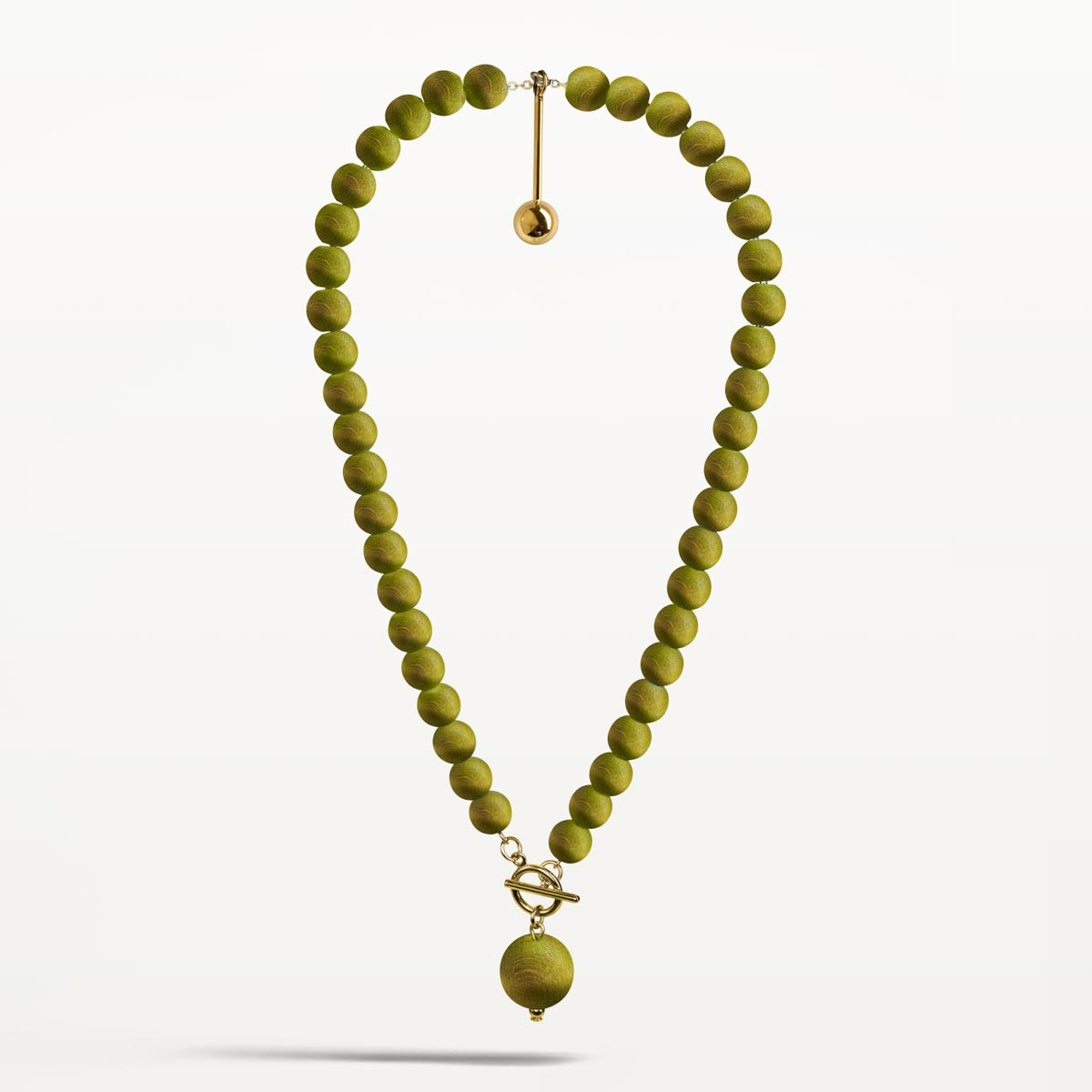 Valma necklace, khaki green and gold
