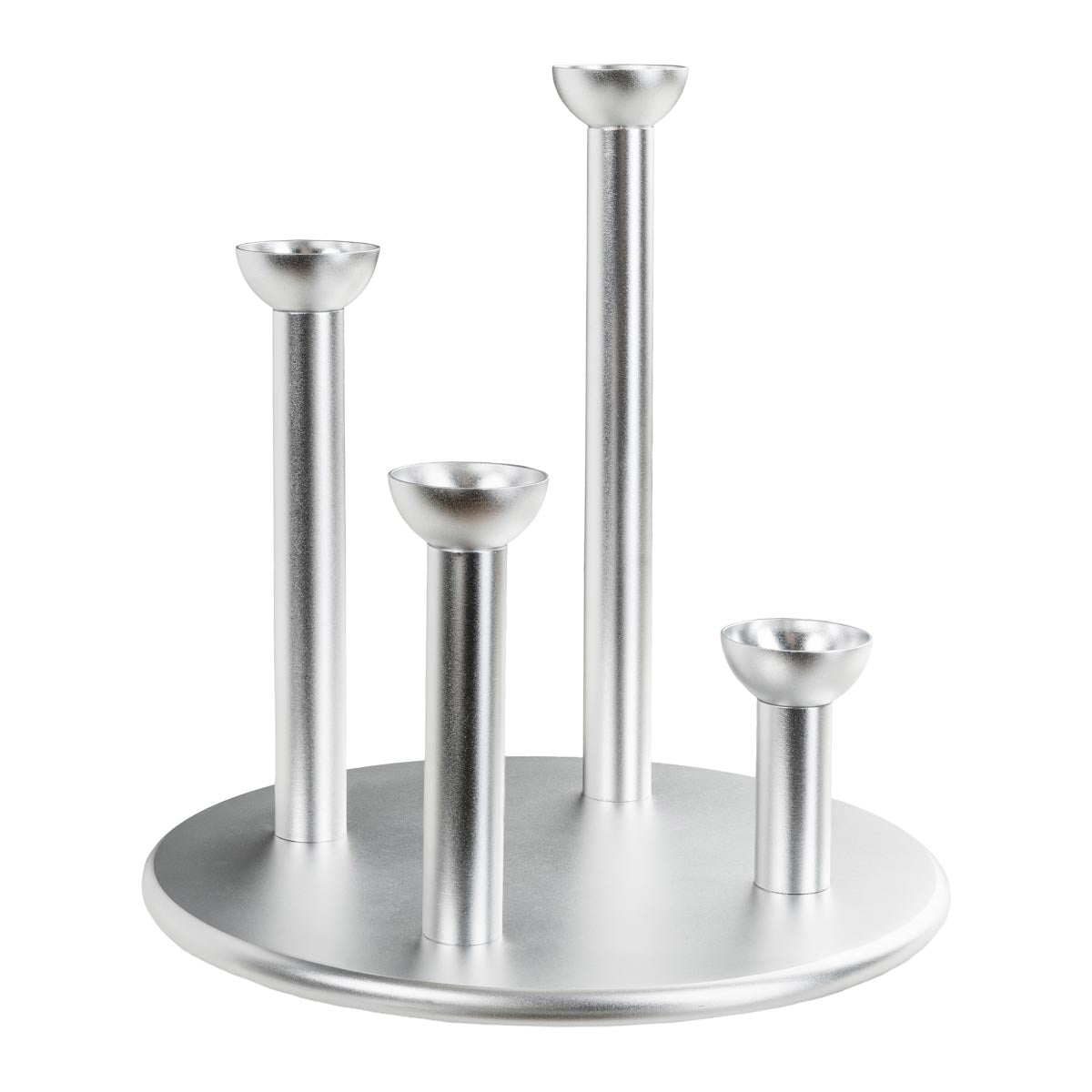 Pipe advent candle holder, 18,5 cm, silver