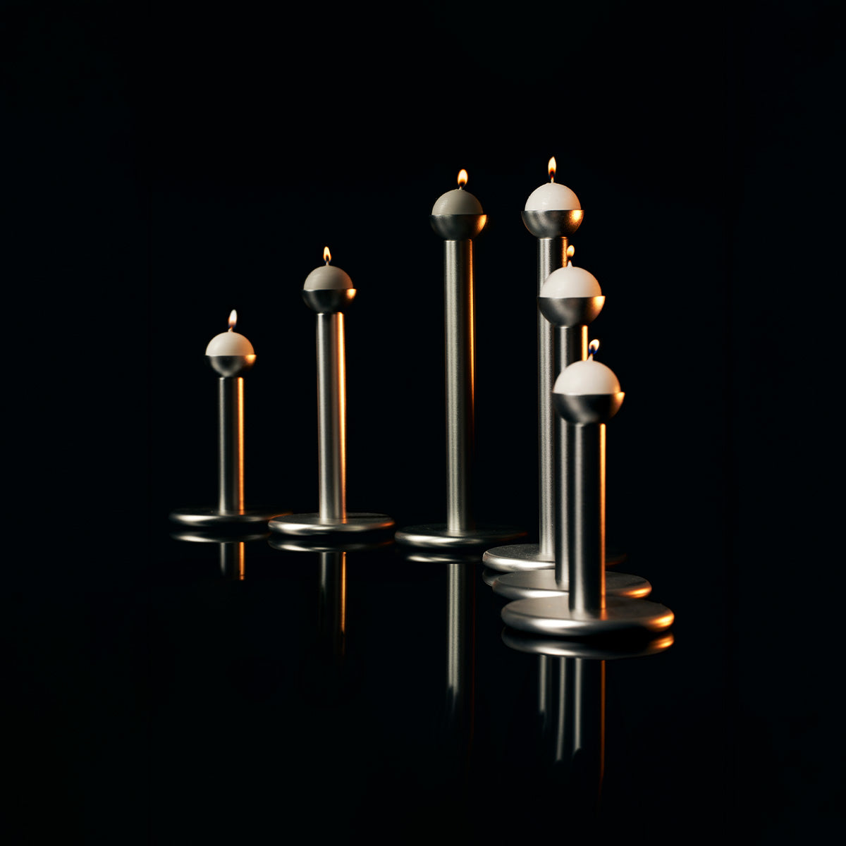 Pipe candleholder, 14 cm, silver