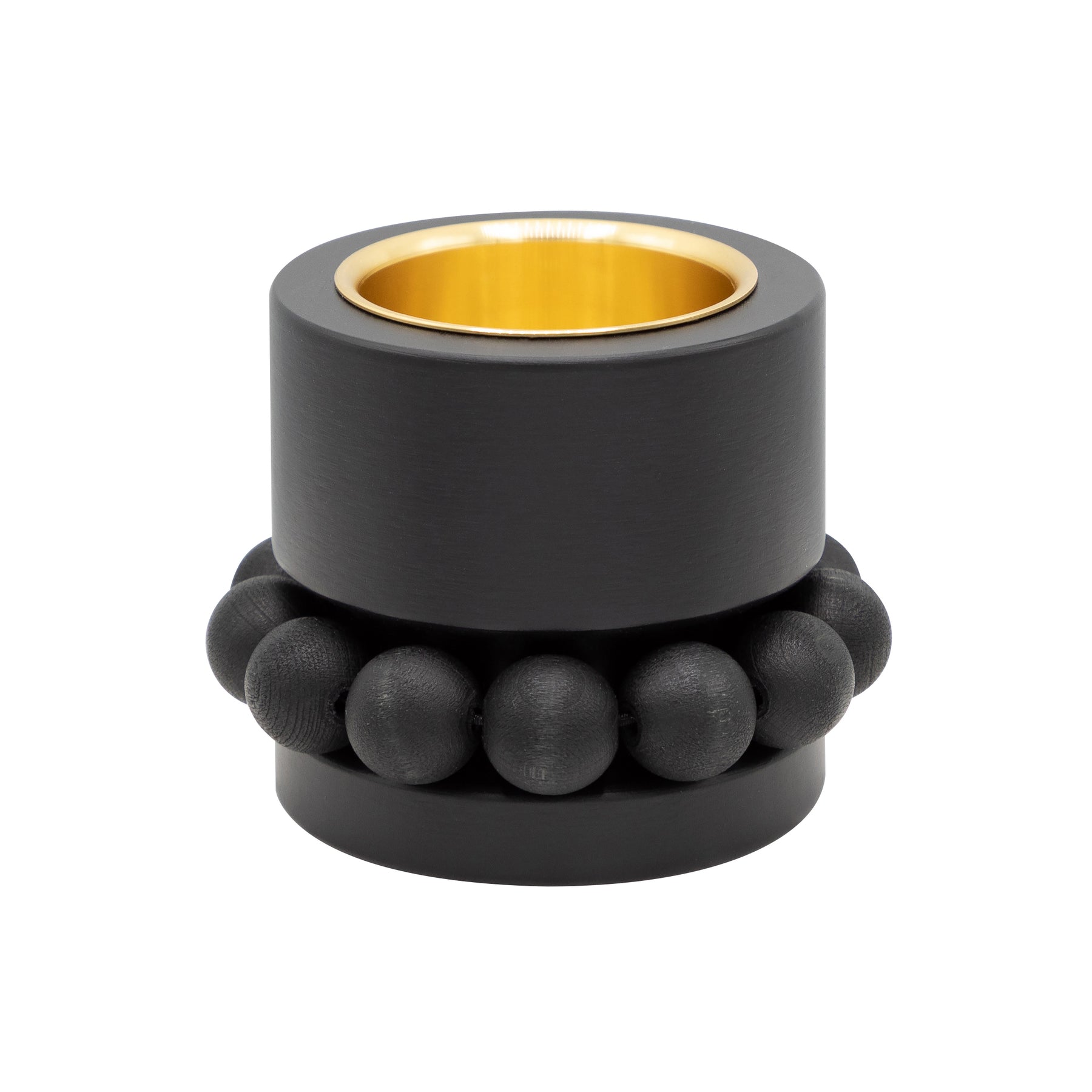 Prinsessa candleholder, black and gold