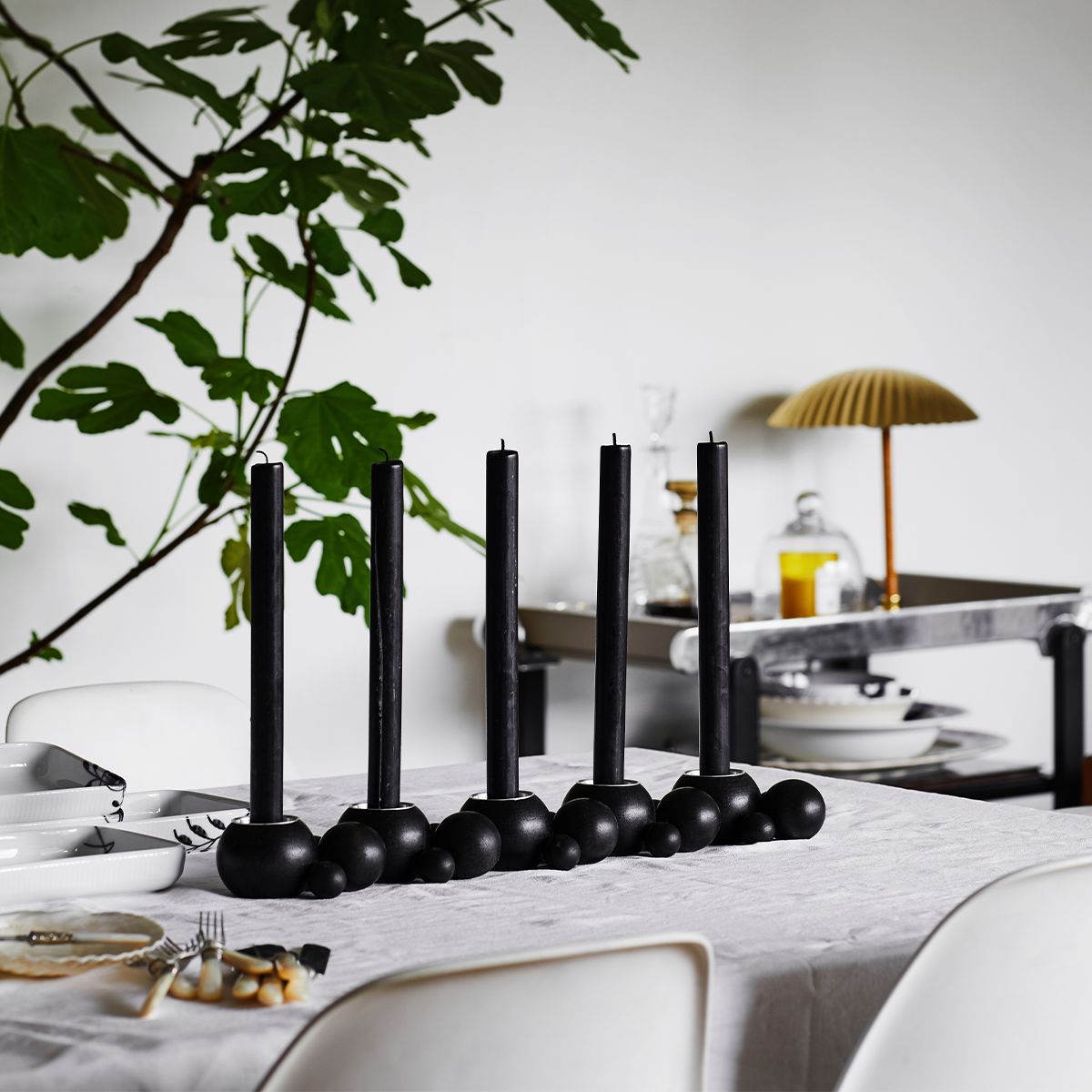 Kupla candle holder, black