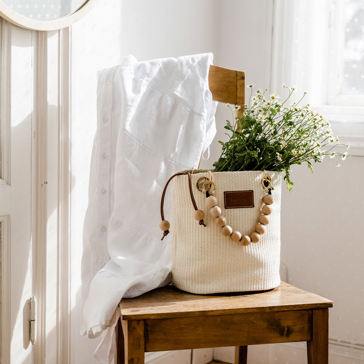 Laura basket bag, brown