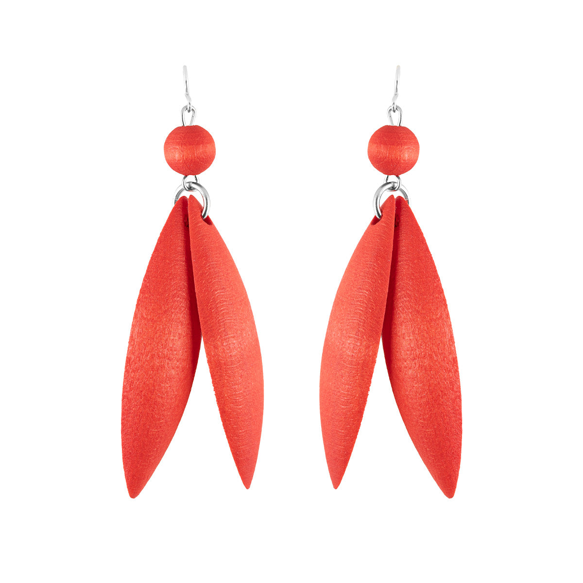 Jalava earrings, orange red