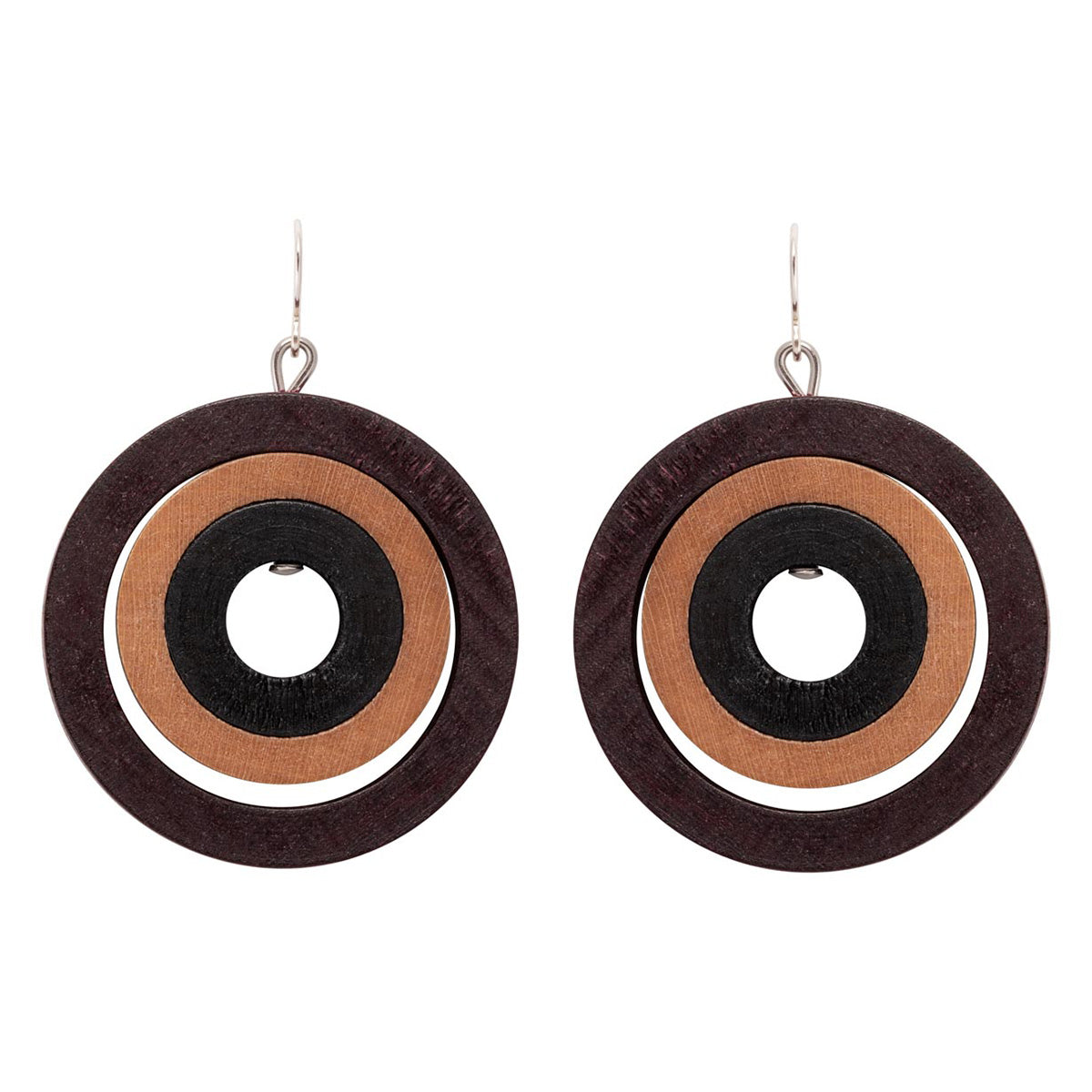 Olga earrings, black and shades of brown