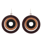 Olga earrings, black and shades of brown