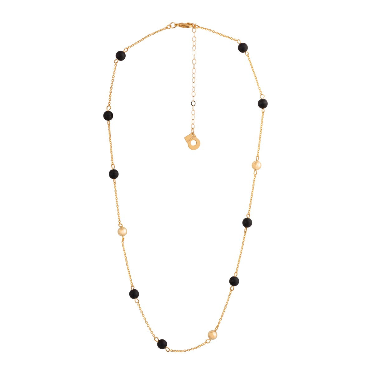 Jade necklace, black and gold