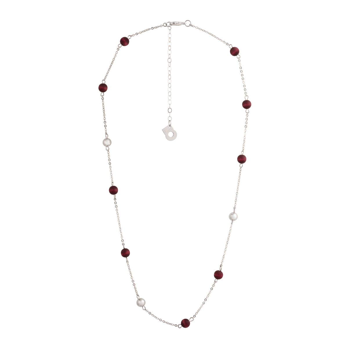 Jade necklace, plum red