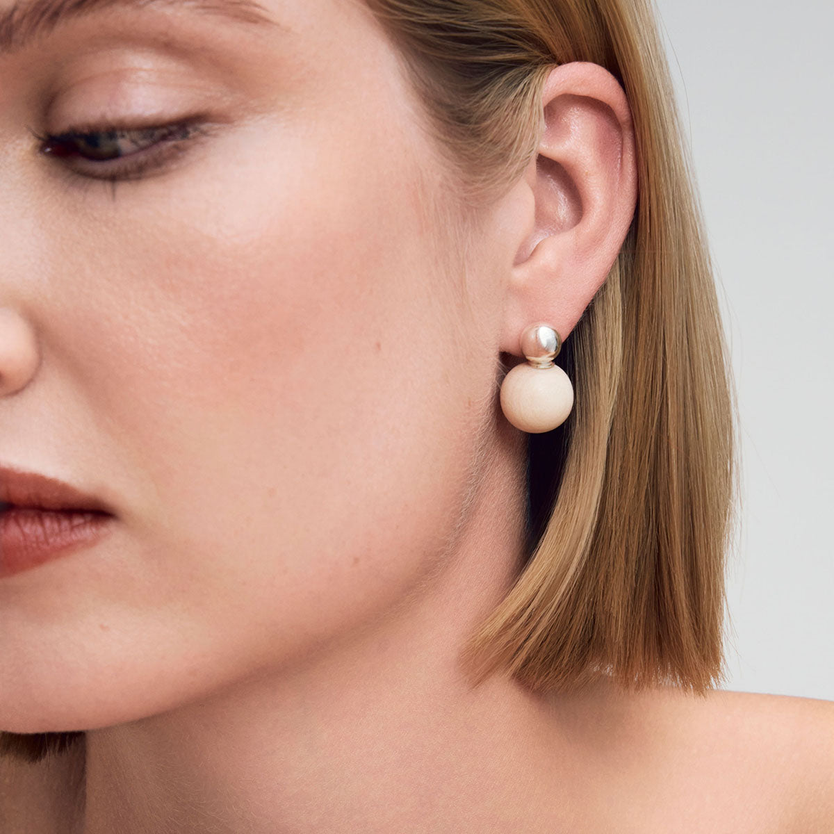 Wood Passion earrings, varnished wood and silver