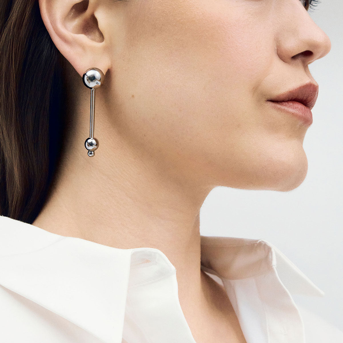 Elea earrings, silver
