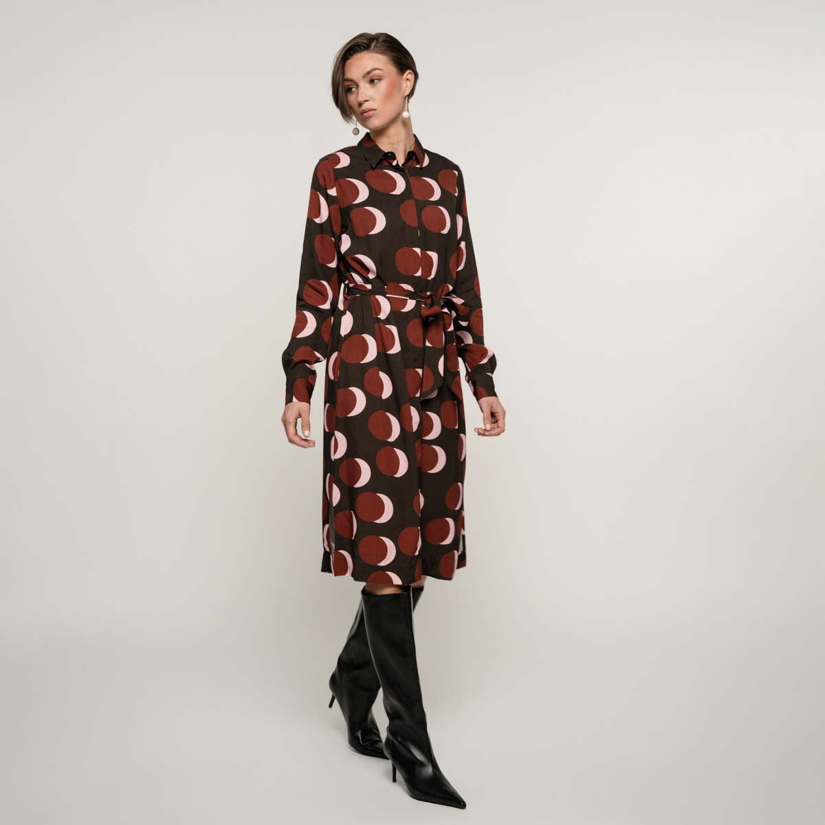 Mandy shirt dress, Luminos, dark brown