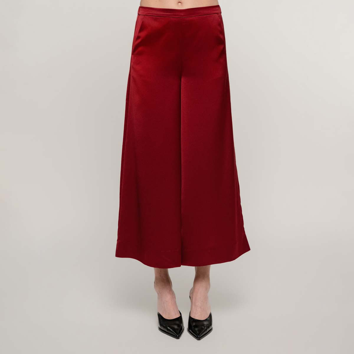 Edvina trousers, satin, dark red