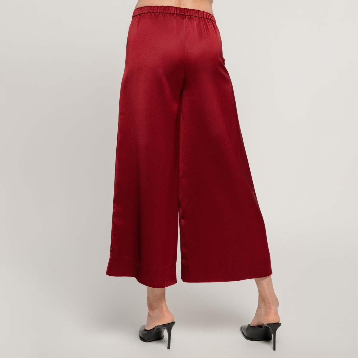 Edvina trousers, satin, dark red
