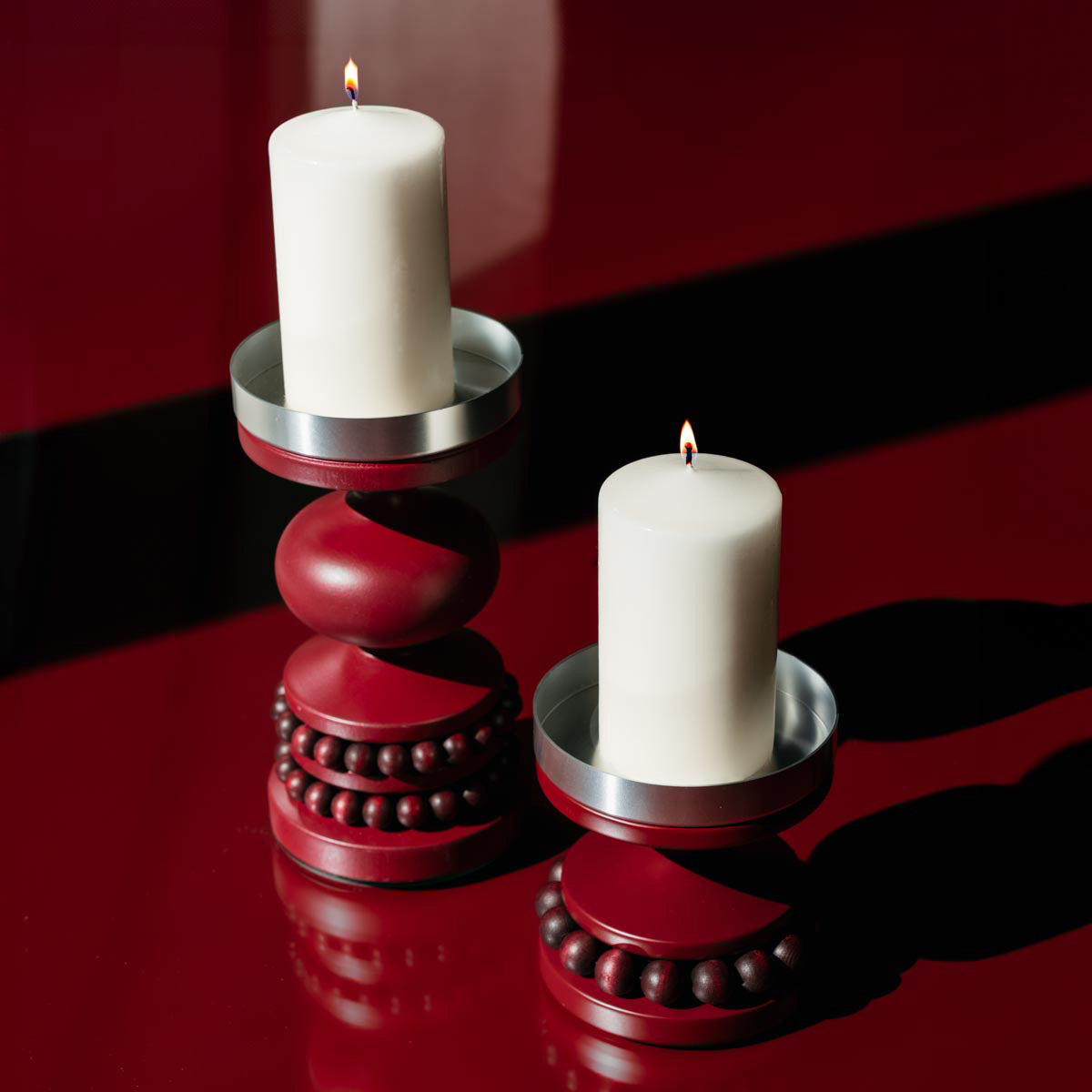 Ruustinna candleholder, plum red