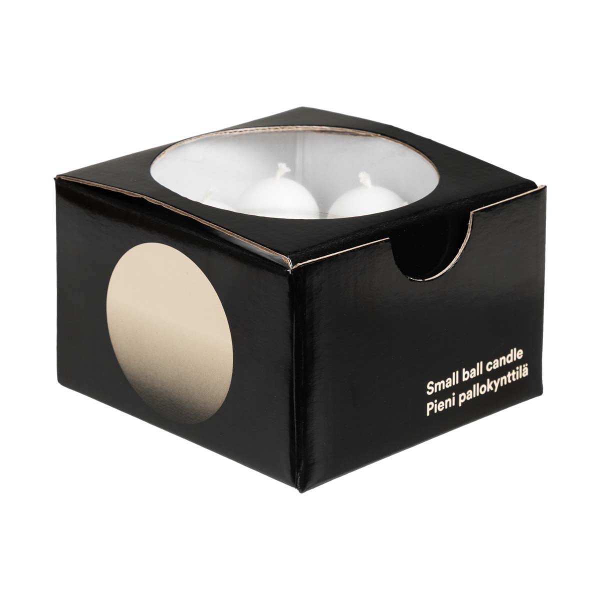 Ball candle, 6 pcs, white