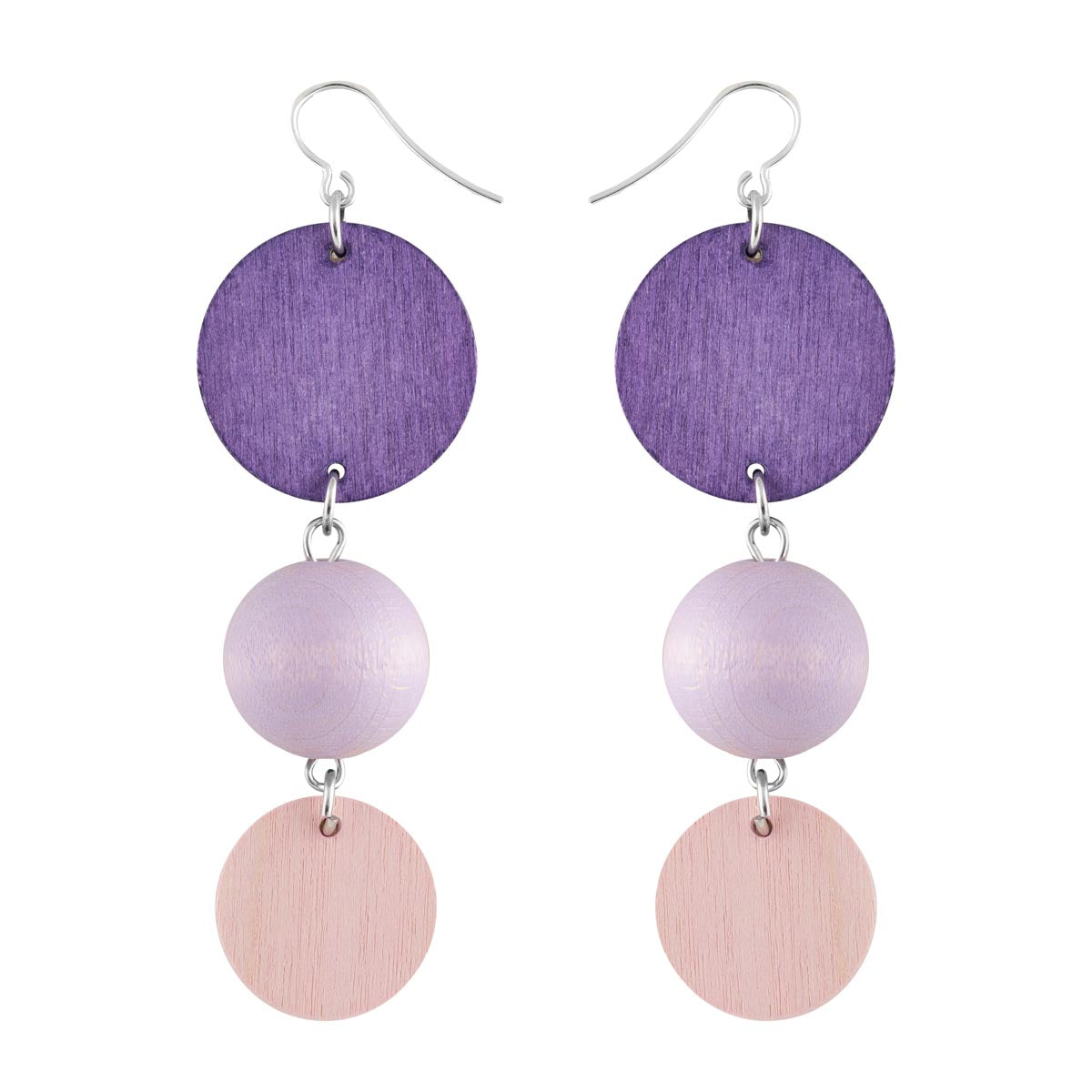 Apollo earrings, shades of purple