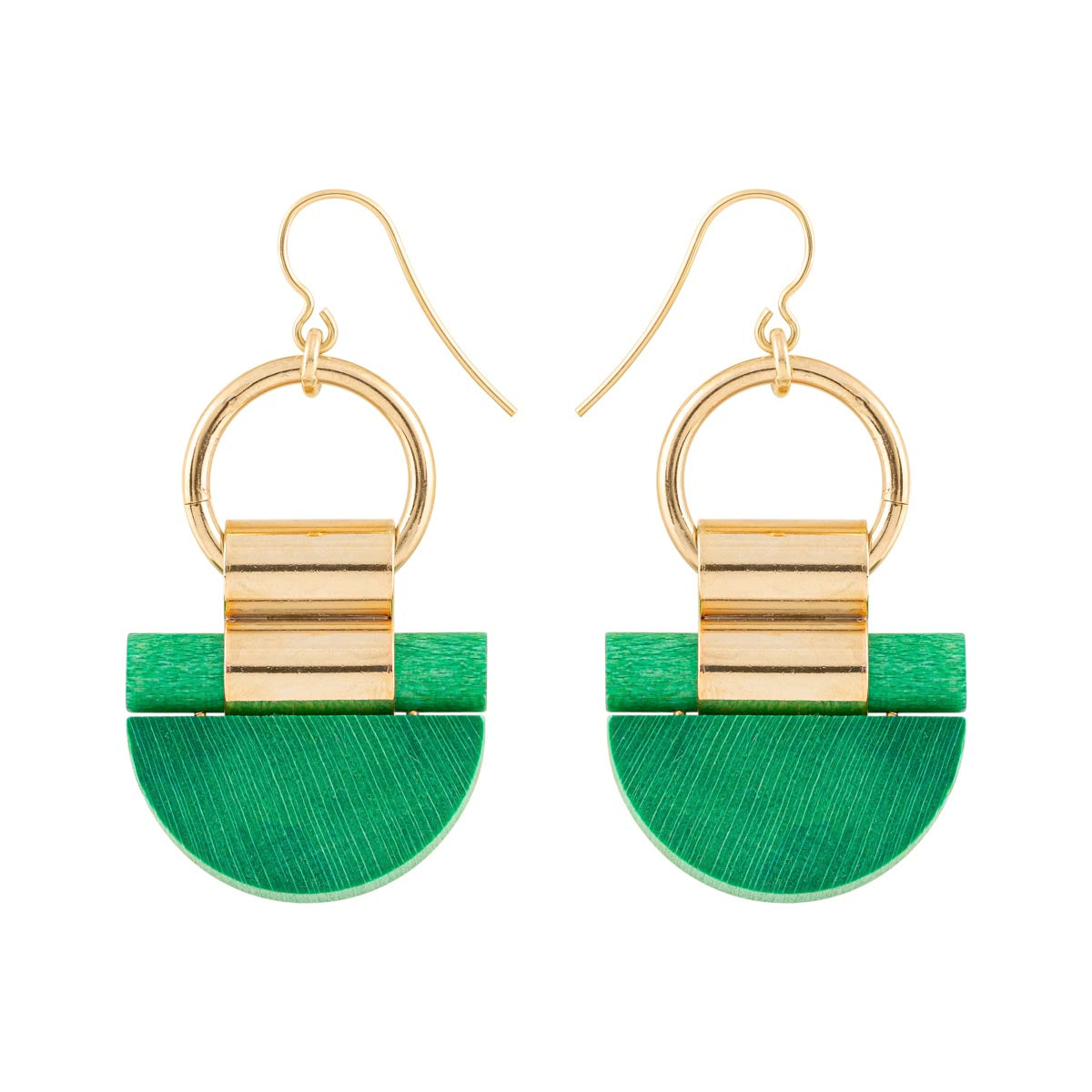 Kelohonka earrings, green and gold