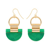 Kelohonka earrings, green and gold