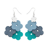 Kukkaniitty earrings, blue and turquoise