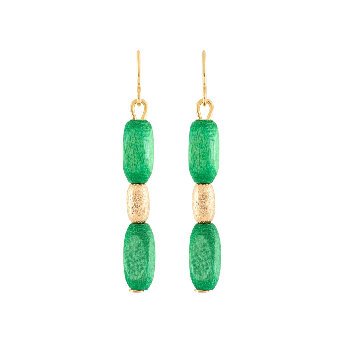 Elvira earrings, green and gold