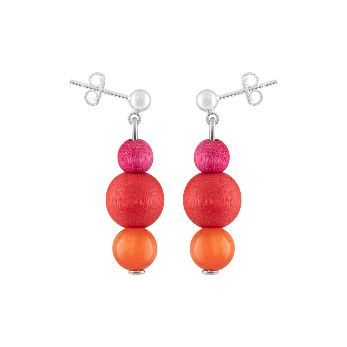 Irene earrings, shades of red