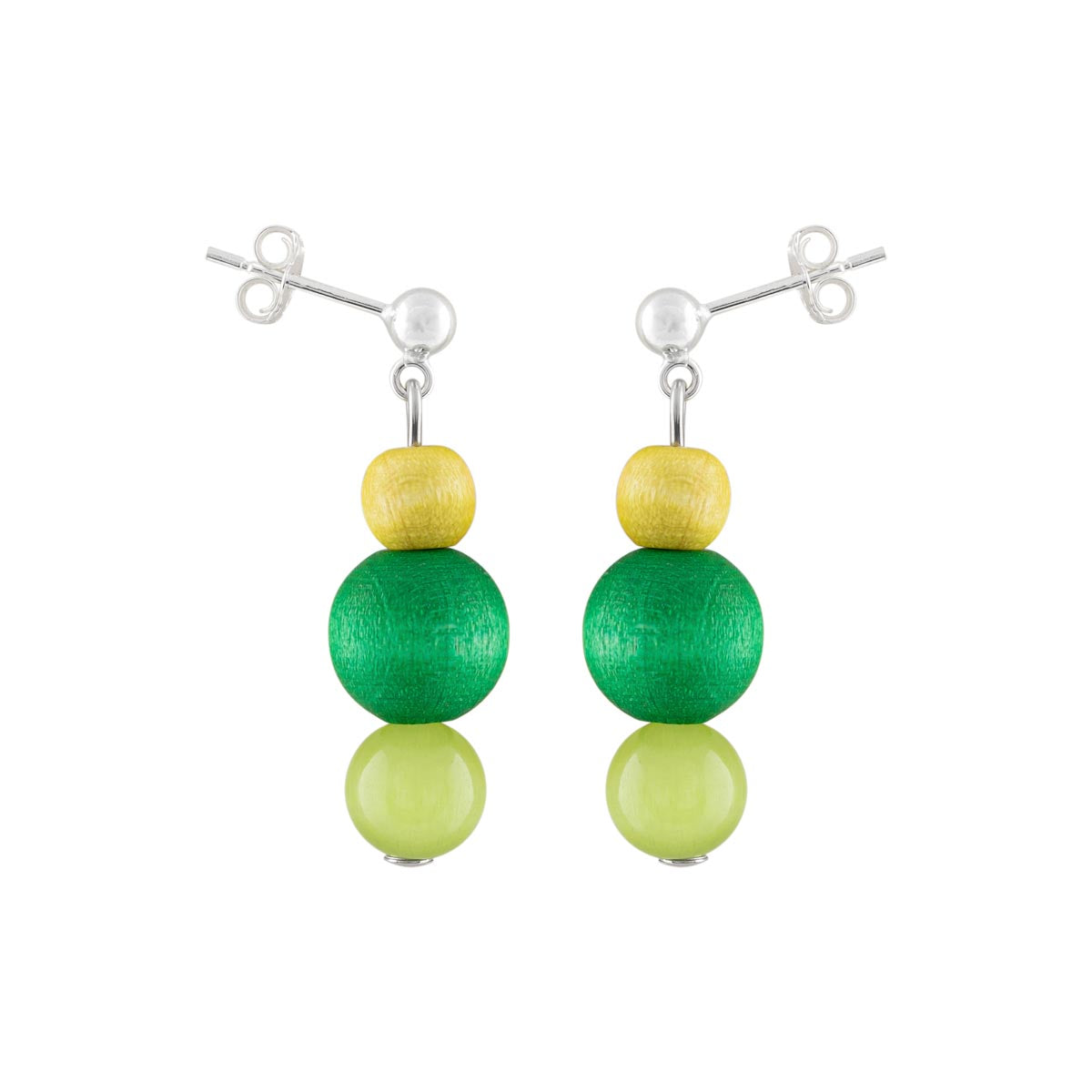 Irene earrings, shades of green