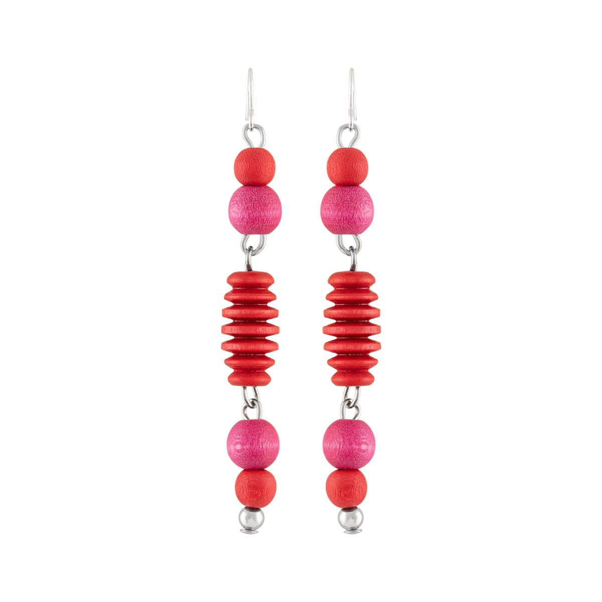 Tuire earrings, red and pink