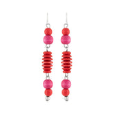 Tuire earrings, red and pink