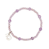 Lasihelmi bracelet, lavender