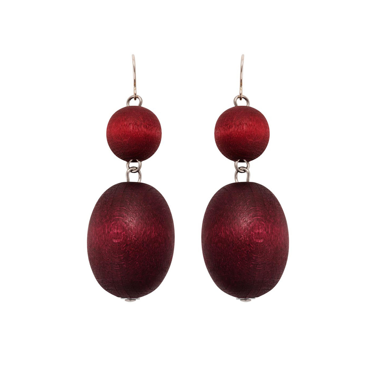 Taateli earrings, plum red