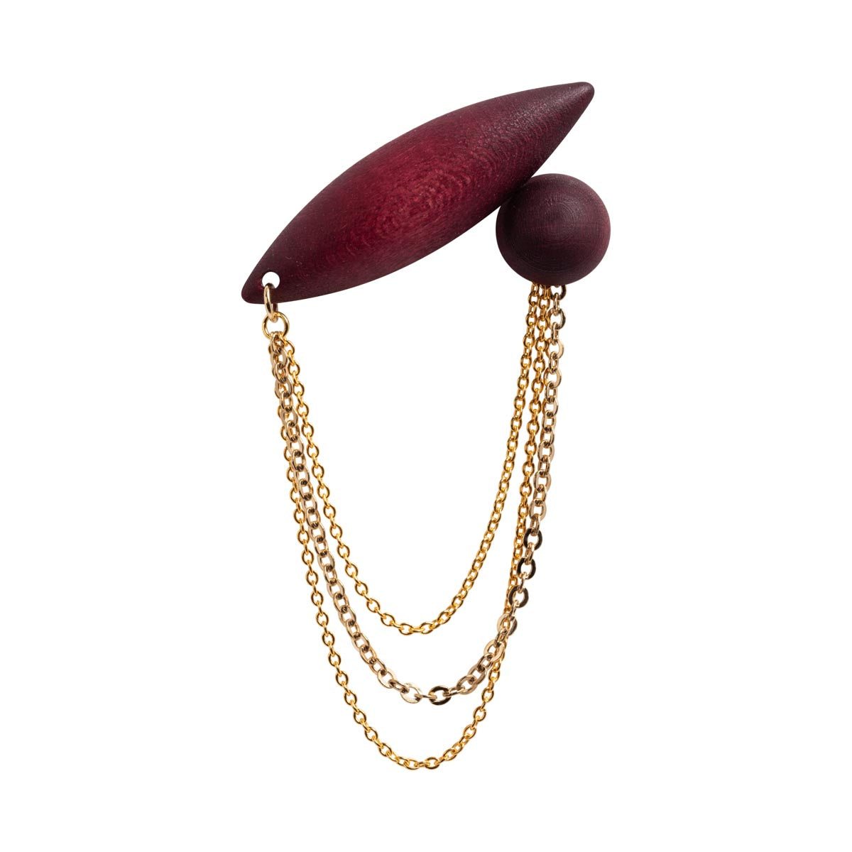 Joanna brooch, plum red and gold