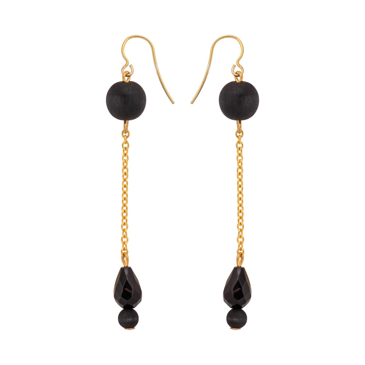 Hertta earrings, black and gold