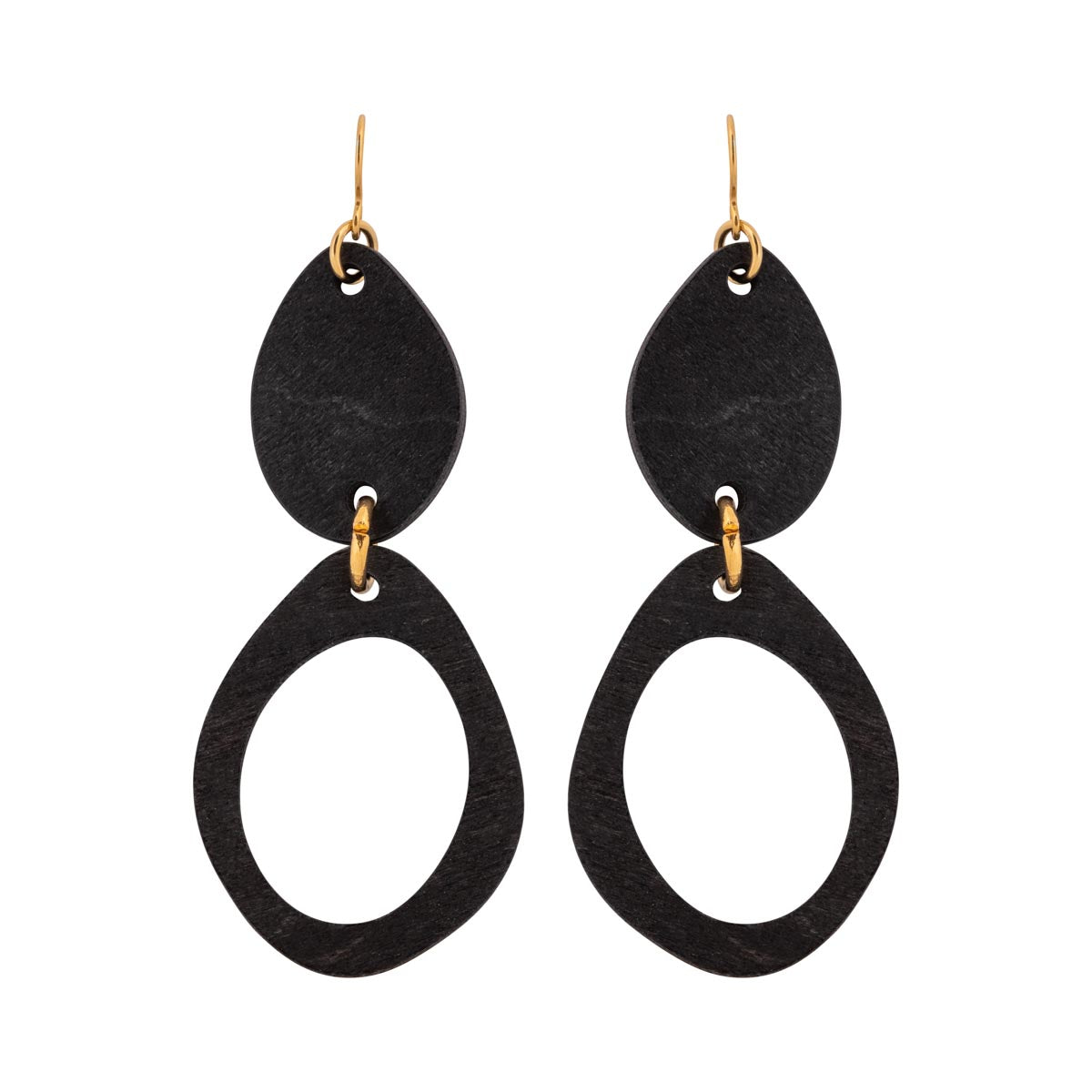Pihla earrings, black and gold