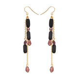 Sylvia earrings, black and gold
