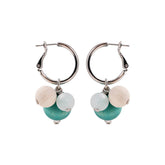 Lydia earrings, shades of green and white