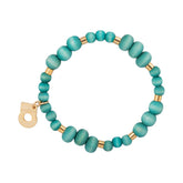 Johanna bracelet, aqua green and gold