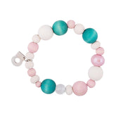 Katri bracelet, pink, green, and white