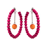 Sohvi earrings, pink and orange