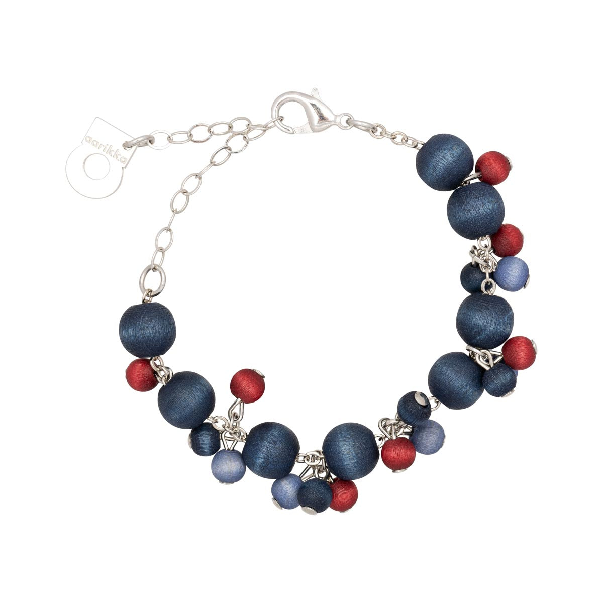 Herukka bracelet, shades of red and blue