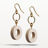 Rosa earrings, ecru and gold