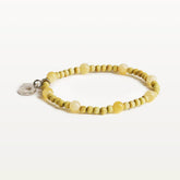 Lasihelmi bracelet, butter yellow