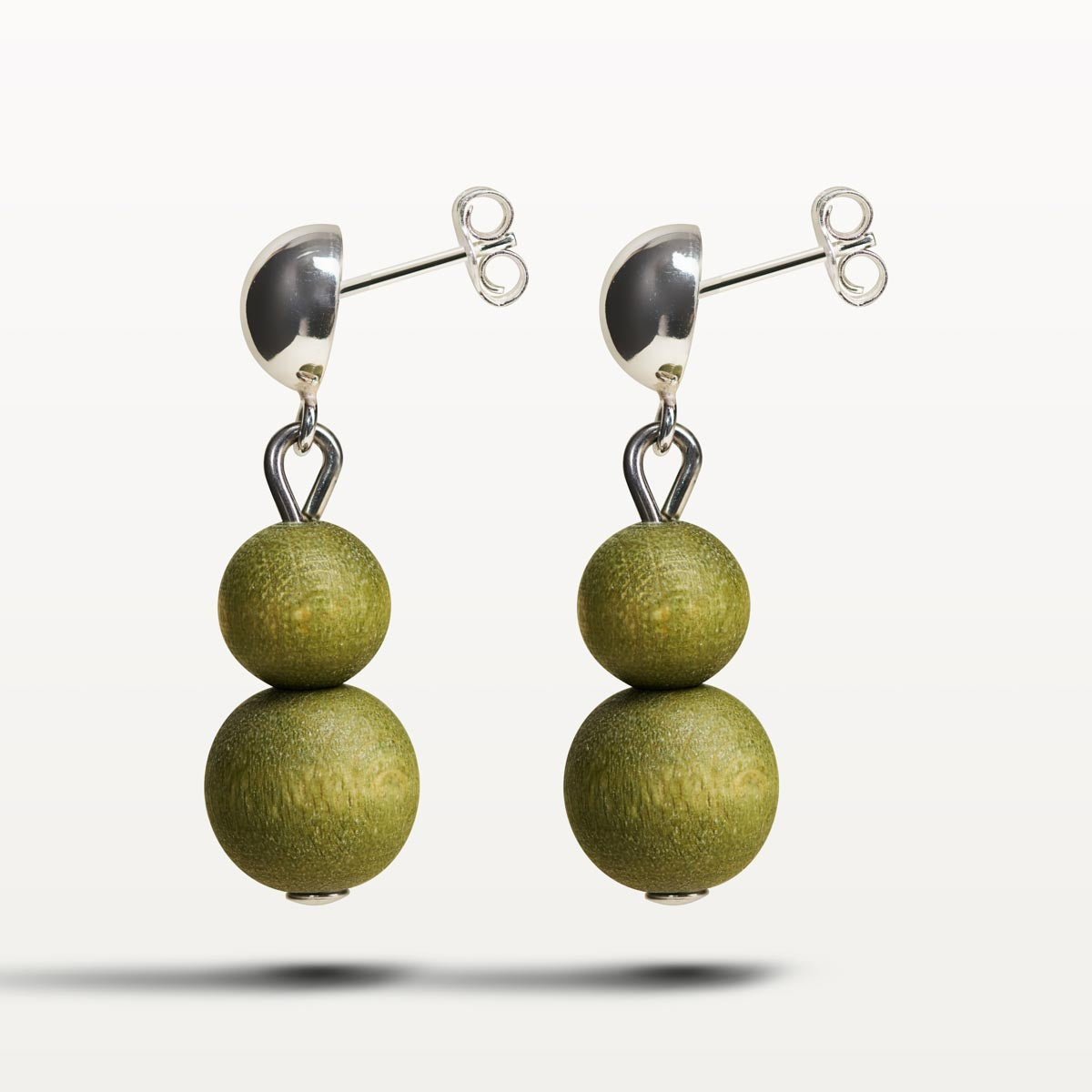 Olos earrings, khaki green