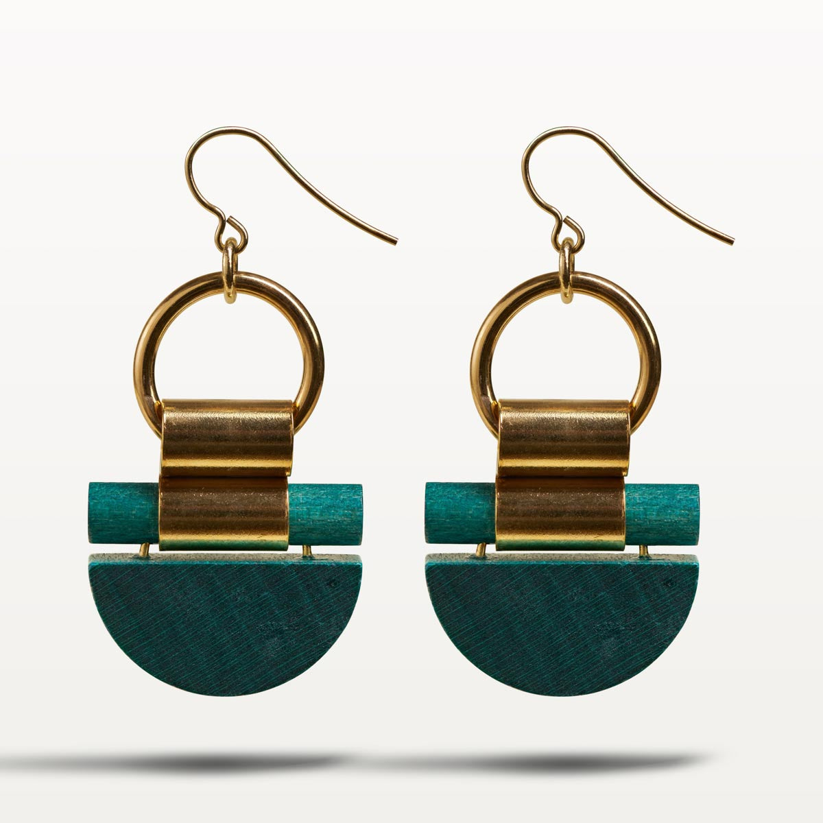 Kelohonka earrings, dark lagoon blue and gold