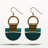 Kelohonka earrings, dark lagoon blue and gold