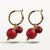Lydia earrings, wine red and gold
